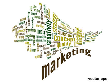 Vector conceptual business marketing word cloud concept isolated on backgroundのイラスト素材