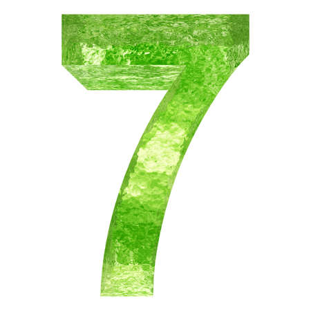 Conceptual 3D green water or ice font part of set or collection isolated on white background for winterの写真素材