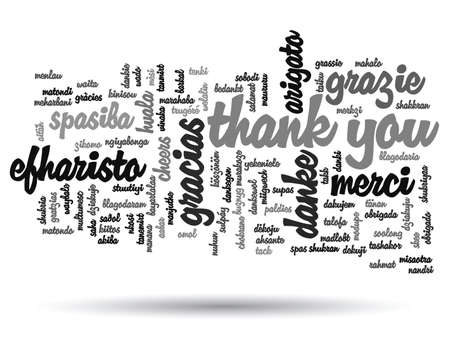 Conceptual thank you word cloud isolated for business or Thanksgiving Dayの写真素材