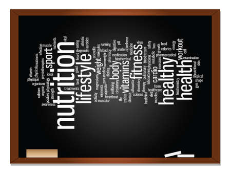 Vector concept or conceptual abstract word cloud on blackboard and chalk backgroundのイラスト素材