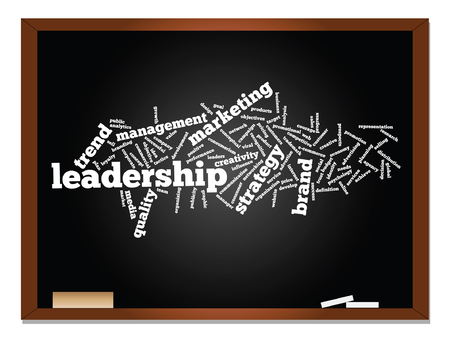 Vector concept or conceptual business abstract word cloud on blackboard and chalk backgroundのイラスト素材