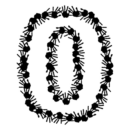 Vector concept or conceptual cute paint human hands or handprints of child font isolated on white backgroundのイラスト素材