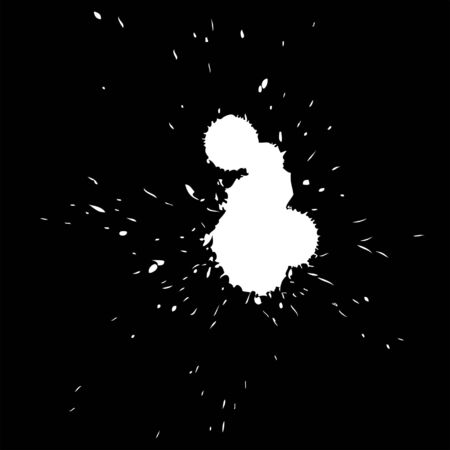 Vector artistic white paint hand made creative wet dirty ink or oil drop spots silhouette isolated on backgroundのイラスト素材