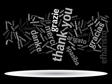 Conceptual thank you word cloud isolated for business or Thanksgiving Dayの写真素材