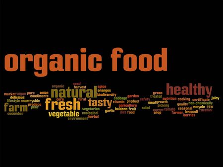 Healthy foods word cloud.のイラスト素材