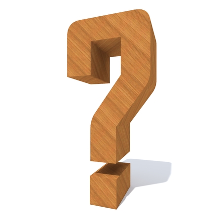 Conceptual wood or wooden brown font or type, timber or lumber industry piece isolated on white background. Educative hadwood material, smooth surface pine handmade sculpted object as 3D illustrationの写真素材