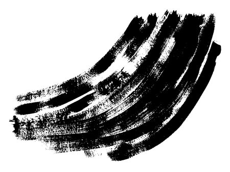 Vector artistic freehand black paint, ink or acrylic hand made creative brush stroke background isolated on white as grunge or grungy art spray effect, education abstract elements dark frame designのイラスト素材