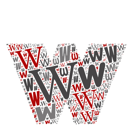 Vector conceptual red, gray and black playful funny education font made of letter collection or group on character shapes isolated on white background. A modern art alphabet learning element designのイラスト素材