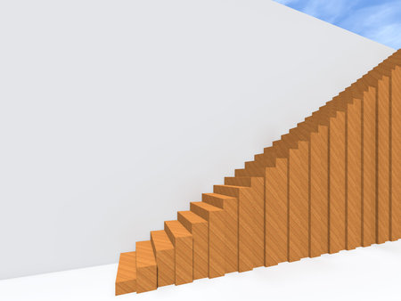 Conceptual stair on wall background building or architecture as metaphor to business success,...