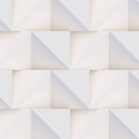 3D pattern made of white and beige geometric shapes, creative background or wallpaper surface made of light and shadow. Futuristic seamless decorative abstract texture design, simple graphic elementsの写真素材