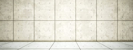 Concept or conceptual solid and white rough background of concrete floor and wall as a vintage...