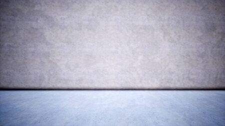 Concept or conceptual solid and rough blue background of concrete floor and wall as a vintage pattern layout. A 3d illustration metaphor for minimalism, time and materialの写真素材