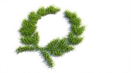 Concept or conceptual green summer lawn grass isolated white background, sign of an laurel wreaths. 3d illustration metaphor for victory, winning, success, achievement, triumph, celebration or royalの写真素材