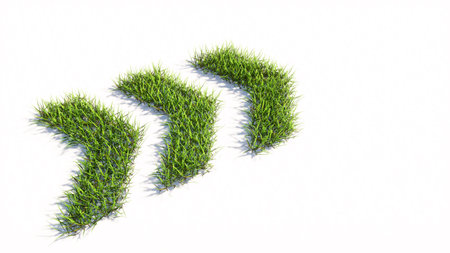 Concept or conceptual green summer lawn grass symbol shape isolated white background, dangerous turn...