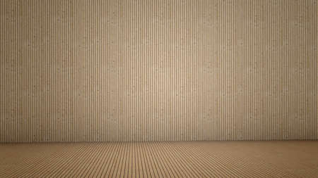Concept or conceptual vintage or grungy brown background of natural wood or wooden old texture floor and wall as a retro pattern layout. A 3d illustration metaphor to time, material, emptiness,  age or rustの写真素材