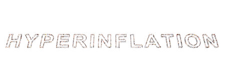 Concept conceptual community of people forming the word HYPERINFLATION. 3d illustration metaphor for...