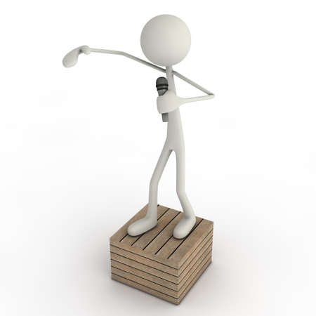 a figure kicking some freestyles on a wooden boxの写真素材