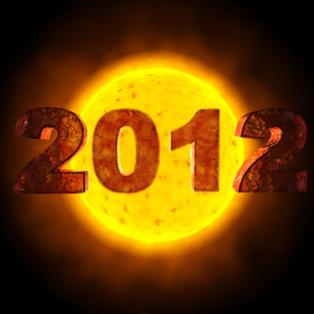 image with the date of 2012 - behind the date is the sun