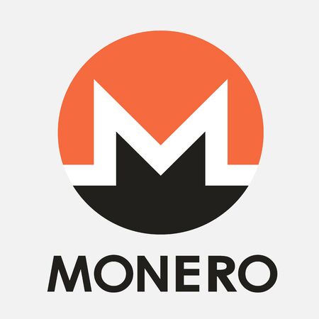 Monero XMR open-source cripto currency on blockchain technology vector, icon, sign for print and web.のイラスト素材