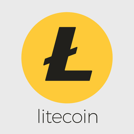 Litecoin LTC open-source cripto currency on blockchain technology vector, icon, sign for print and web.のイラスト素材