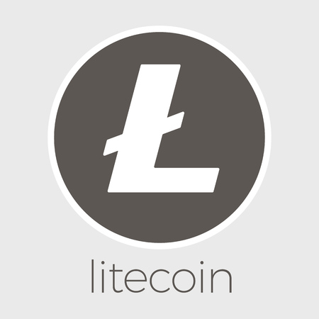 Litecoin LTC open-source cripto currency on blockchain technology vector, icon, sign for print and web.のイラスト素材