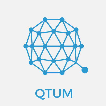 Qtum decentralized blockchain Ethereum contracts on Bitcoin cryptocurrency vector blue logoのイラスト素材