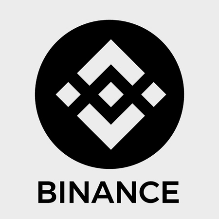 Binance (BNB) cryptocurrency exchange and blockchain currency black vector logo.のイラスト素材