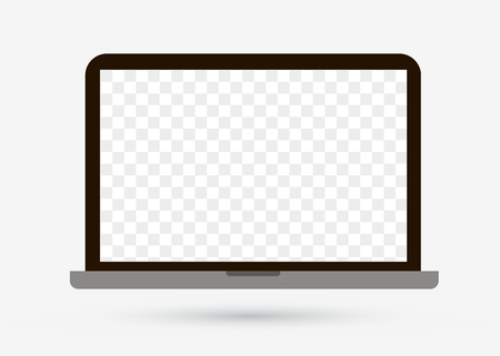 Laptop PC Computer with transparent screen isolated on white background. Notebook with empty screen for your picture.のイラスト素材