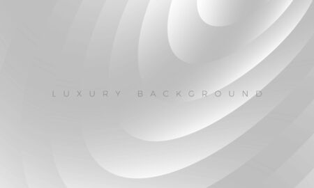Modern Luxury light white-gray background and wallpaper illustration. Premium silver background with stylish curved elements. Rich abstract design for header, website template, landing page, banner.のイラスト素材