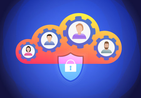 Cloud Collaboration concept. Teamwork communication, Remote online business technology, wireless and...