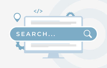 SEO ranking, meta data optimization concept illustration. Search Engine result, keyword optimization, website page speed acceleration. Improving tags and text on the page for higher search rankingのイラスト素材