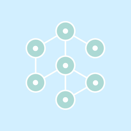 Decentralized vector icon. Blockchain technology outline conceptのイラスト素材