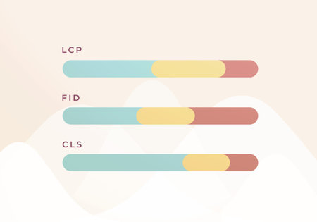 Core Web Vitals web site performance metrics. LCP, FID, CLS Vector illustration concept.