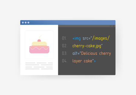 Image alt tag and title text concept. SEO optimize images for better rankings in search engines