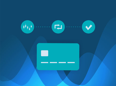 Currency exchange, cryptocurrency transaction with bank card, mobile banking infographic. Send money via fintech app. Exchange and E-payment concept. International money transfer vector illustrationのイラスト素材