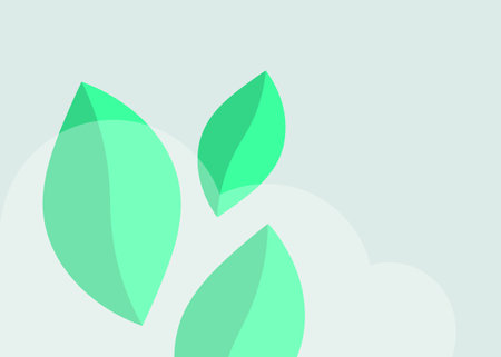 Three green leaves as symbol for fight against climate change and environmental destruction. It urges individuals to make eco-conscious choices for sustainable future. Vector background illustrationのイラスト素材