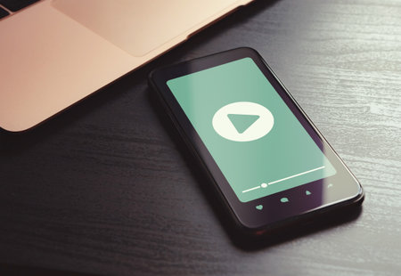 Vertical video concept. Reach target audience with vertical video advertising and promote products or services. Enhance your marketing strategy with video photo conceptの写真素材