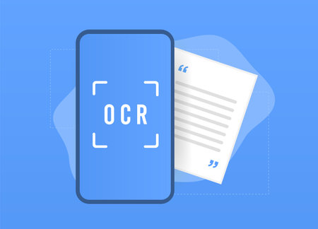 OCR - Optical Character Recognition or reader illustrationのイラスト素材