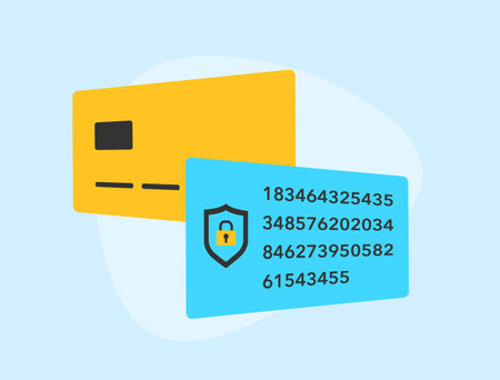 Payment Tokenization - Safeguard cardholder data with algorithmically generated tokens. Vector illustration on blue background with iconsのイラスト素材