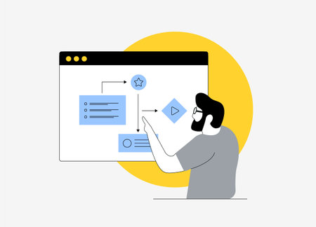 Workflow process illustration. Business process management and workflow automation. Task management...