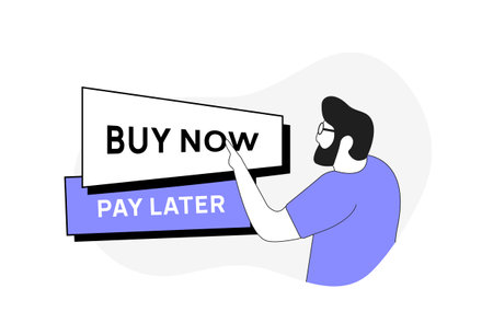 Buy Now Pay Later marketing strategy. BNPL installment payment options allowing consumers to purchase items immediately and pay for them over time. E-commerce consumer credit vector illustrationのイラスト素材