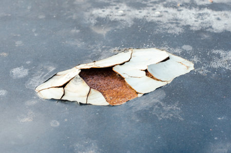 Cracked and peeled metal with rust texture