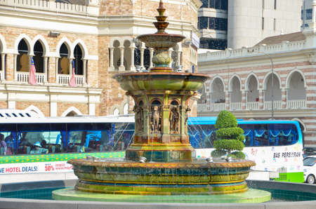 Kuala Lumpur, Malaysia - October 4, 2013:water Fountain in Merdeka Square in Kuala Lumpur Malaysia. Merdeka Square is a popular tourist attraction in front of the Sultan Abdul Samad Building.のeditorial素材