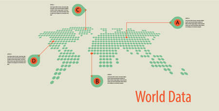 Dotted World Map Info graphicsのイラスト素材