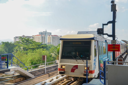 Kuala Lumpur, Malaysia - October 4, 2013:A Rapid KL LRT Metro Train in Kuala Lumpur Malaysia