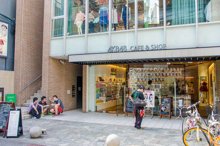Fukuoka, Japan - June 29, 2014:The AKB48 OFFICIAL CAFE & SHOP.features a vast array of items from AKB48-Japan's most popular all-girl group-as well as special menu items.のeditorial素材
