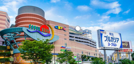 Fukuoka, Japan - June 29, 2014: Canal City Hakata is a large shopping and entertainment complex in...