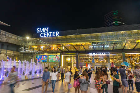 Unidentified people walk at Siam Center shopping mallのeditorial素材
