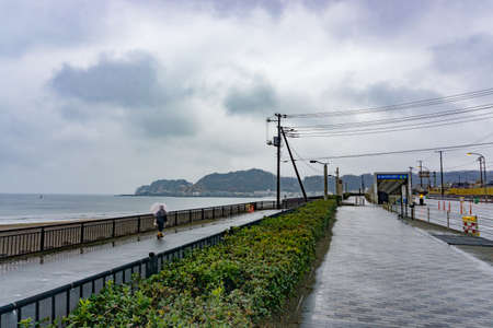 Kamakura, Japan - January 29, 2016:Coastline of Kamakuraのeditorial素材