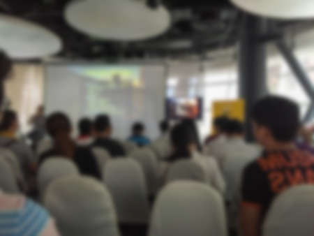 Abstract blurred . people lecture in seminar room .の写真素材